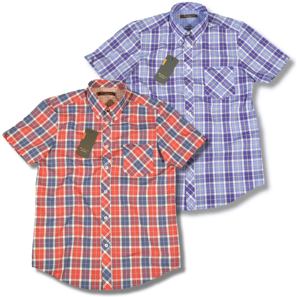 /Classic Ben Sherman Mod Skinhead Button Down Collar Check S/S Shirt